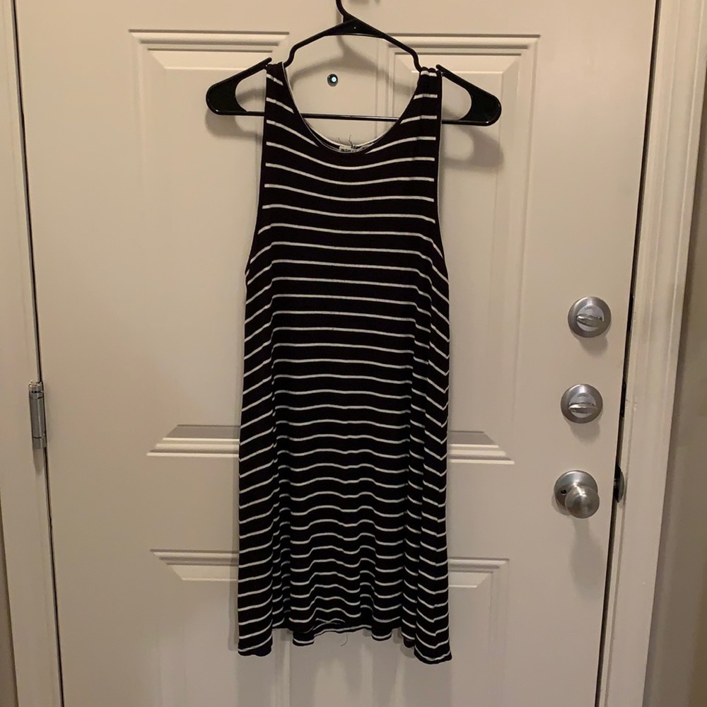 Large Black and white stripped casual dress